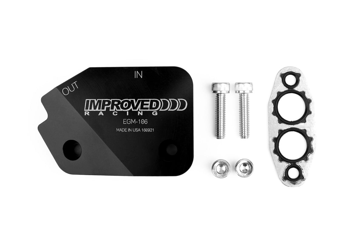 Improved Racing - Oil cooler adapter, low-profile, GM LS series engine, rear sump