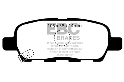 [GARAGE SALE] - EBC 09-20 Nissan 370Z | 07-08 Infiniti G35 | 08-13 Infiniti G37 Yellowstuff Rear Brake Pads (Copy)