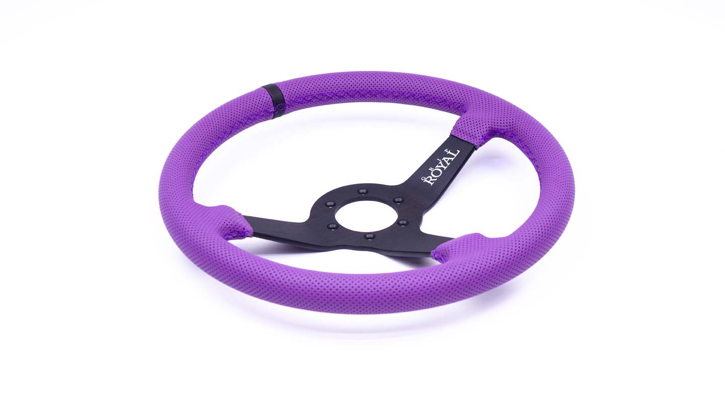 Grip Royal - Brute – 350mm – Purple Perforated Leather – Black TDC