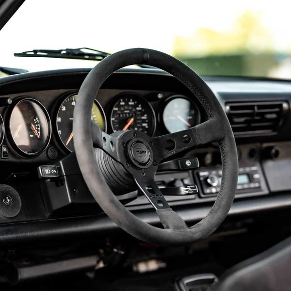 Momo MOD07 Steering Wheel 350 mm -  Black Suede/Black Spokes/1 Stripe