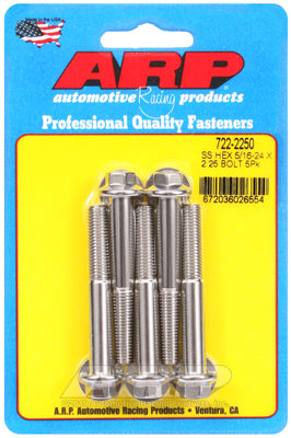 ARP 5/16 in.-24 RH Thread, 2.250 in Hex Head SS 300 Bolts - Set of 5
