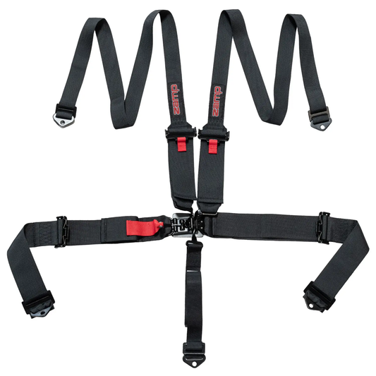 Zamp Race Seat Harness Black 3/2 Shoulder 3 5 Point Pull Up (In) SFI 16.1