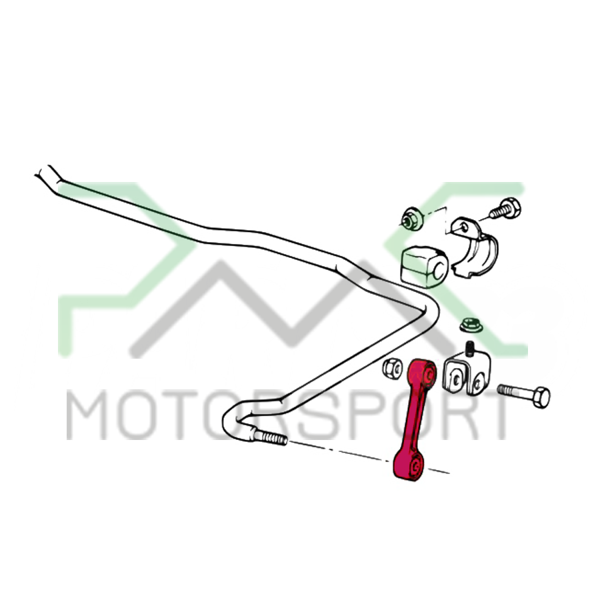 PMC Motorsport - PMC Motorsport Sway Bar Link - Rear (droplinks / drop links) BMW E23 E24 E28 E30 E36 Polyurethane 90ShA (LSE30-80-Y)