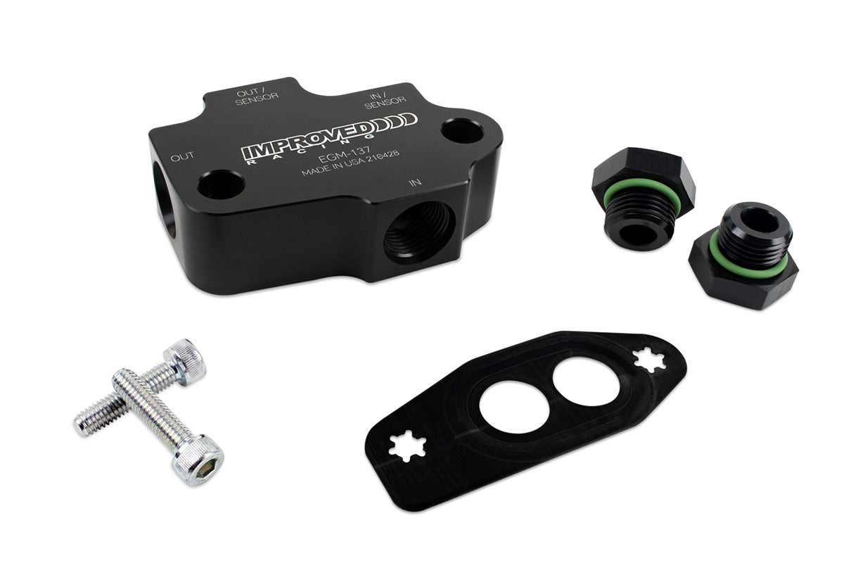 Improved Racing - Oil cooler adapter, C7 Corvette LT1 / LT4 engine (with C7 pan), non-thermostatic
