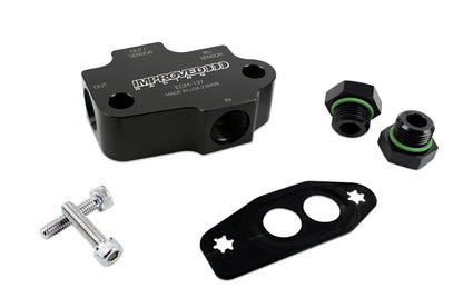 Improved Racing - Oil cooler adapter, C7 Corvette LT1 / LT4 engine (with C7 pan), non-thermostatic