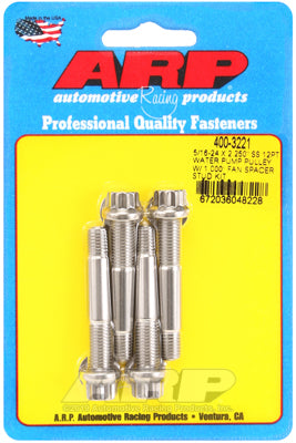 ARP 5/16-24 x 2.250 SS 12pt Water Pump Pulley w/1.000in Fan Spacer Stud Kit