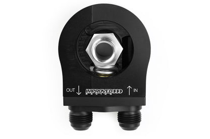 Improved Racing - Oil filter sandwich plate, thermostatic, 200F, -10AN Male ports, filter screw sold separately