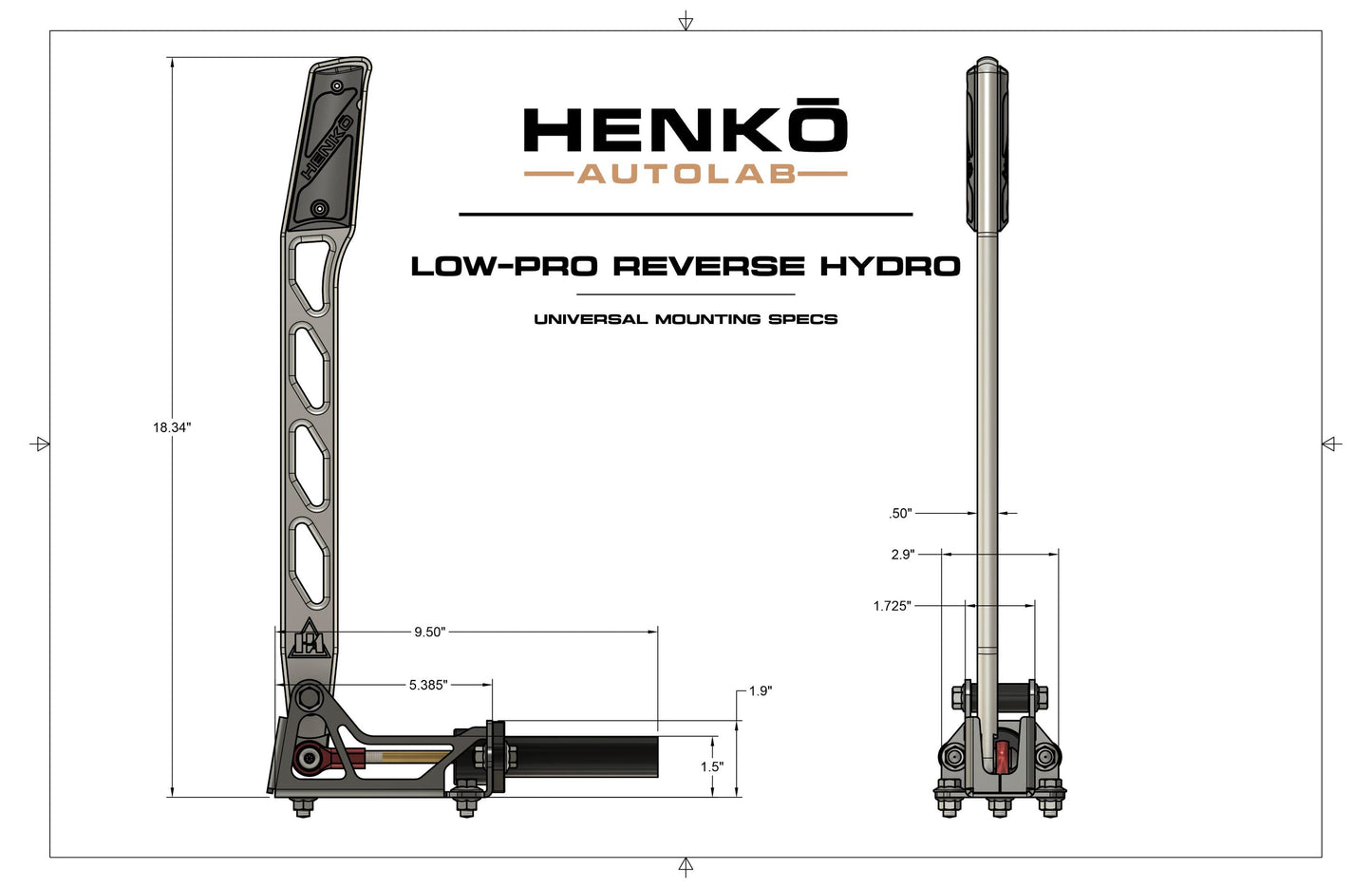 HENKO AUTOLAB - LOW-PRO REVERSE HYDRO E BRAKE