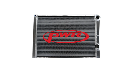 PWR - 55mm Universal Performance Radiator (PWR Closed 28” x 19”) -20 AN Port Inlet, 1-3/4″ High Outlet