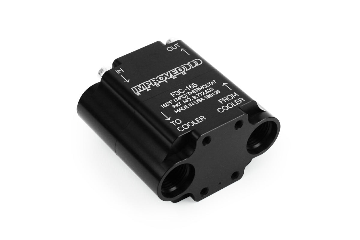 Improved Racing - Flow Series Compact remote inline oil thermostat for transmissions, differentials, and small engines, 165F