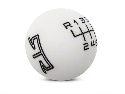 RTR - WHITE SHIFT KNOB - BLACK ENGRAVING (11-14 GT, V6)
