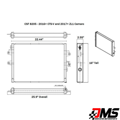 Dedicated Motorsports - 6th Gen Camaro Heat Exchanger by CSF 8205