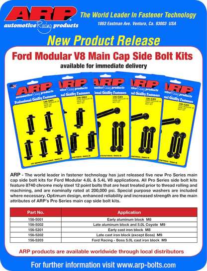 ARP Ford Modular V8 Main Cap-Side Bolt (Early Alum Block) M8 MBK