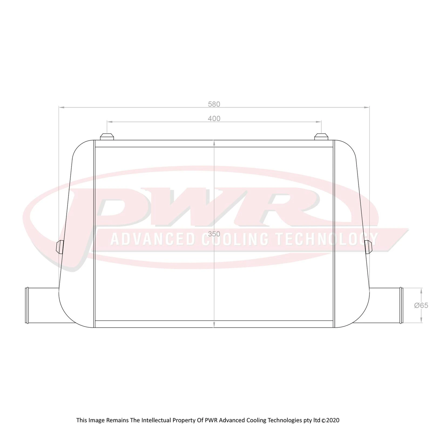 PWR - 68mm Performance Intercooler (Mazda RX7 FC Series 4-5 85-92) 2.5″ Outlets