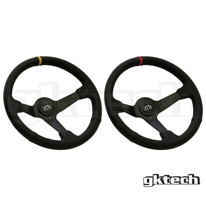 GKTech - STEERING WHEEL 350MM DEEP DISHED LEATHER