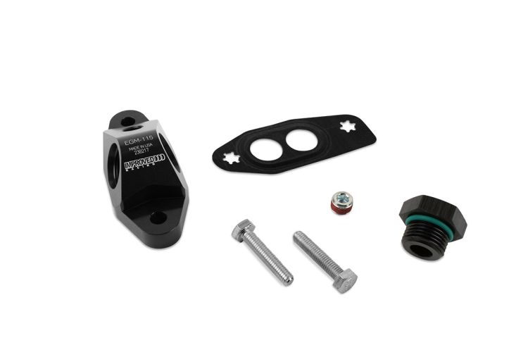 Improved Racing - Oil sensor, accumulator, and turbo feed adapter, -8AN ORB and two 1/8" NPT ports, LS engines