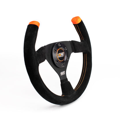 Max Papis Innovations - F-13-Cut Open-Top Flat Suede Steering Wheel