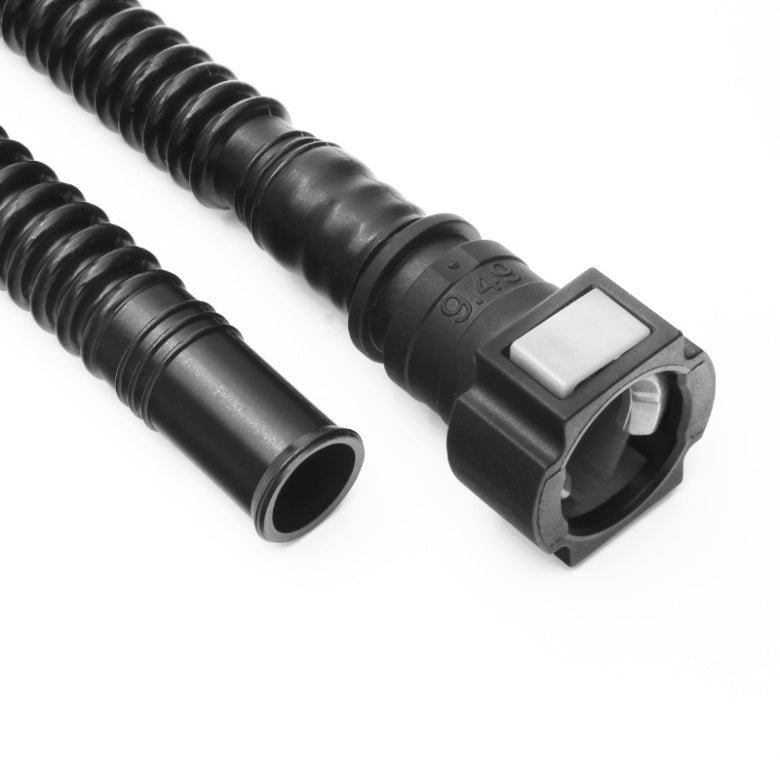 Nuke Performance - Pre-assembled in tank 350mm fuel hose SAE 9.49 90° to ID10