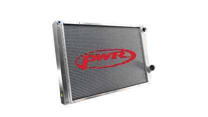 PWR - 55mm Universal Performance Radiator (PWR Closed 28” x 19”) -20 AN Port Inlet, 1-3/4″ High Outlet