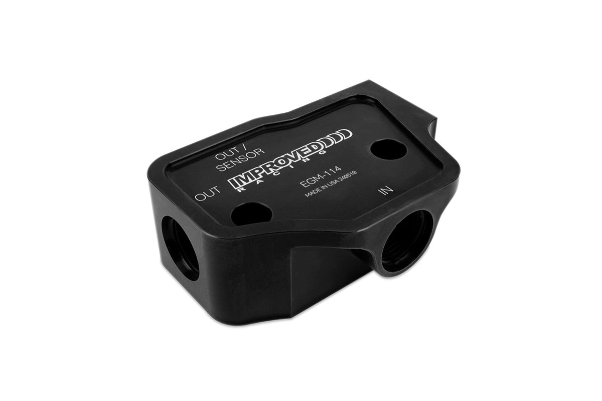 Improved Racing -  Oil cooler adapter, bottom inlet, thermostatic, 212F, GM LS, LSX, LS Next, rear sump