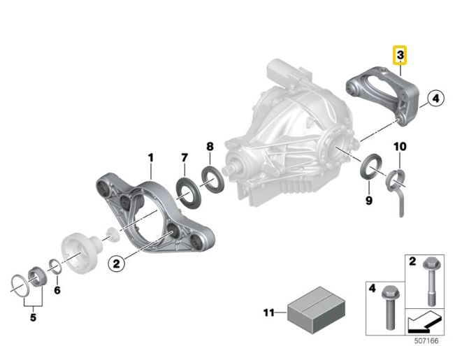 IRP - Differential aluminium dual mount bracket BMW F87 M2, F80 M3, F8 ...