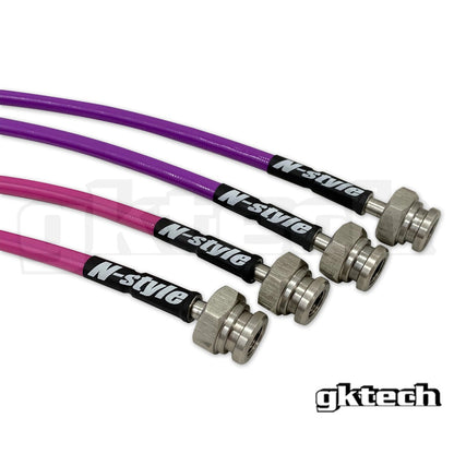 GKTech - CONVERSÃO S14/S15 PARA Z32/SKYLINE LINHAS DE FREIO TRANÇADAS (CONJUNTO DIANTEIRO E TRASEIRO) (S145-CONV) 