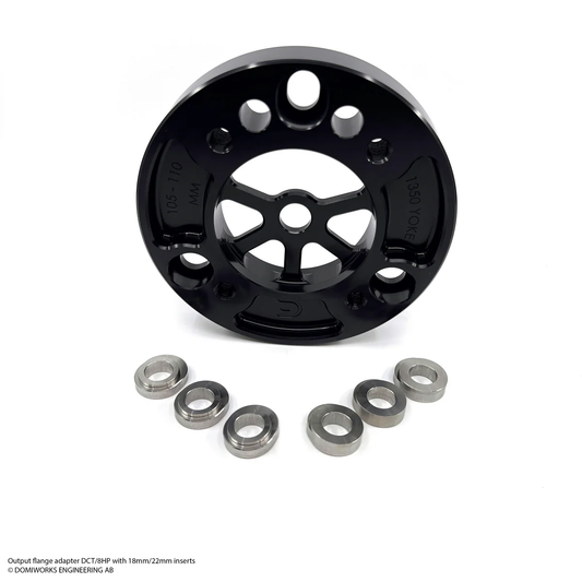 DomiWorks Engineering - 8HP / DCT OUTPUT FLANGE ADAPTER 105-110MM WITH 18MM OR 22MM INSERTS - 1350 YOKE