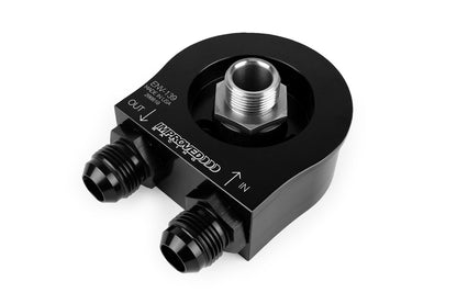 Improved Racing - Oil filter sandwich plate, non-thermostatic, -10AN female ports, filter screw sold separately