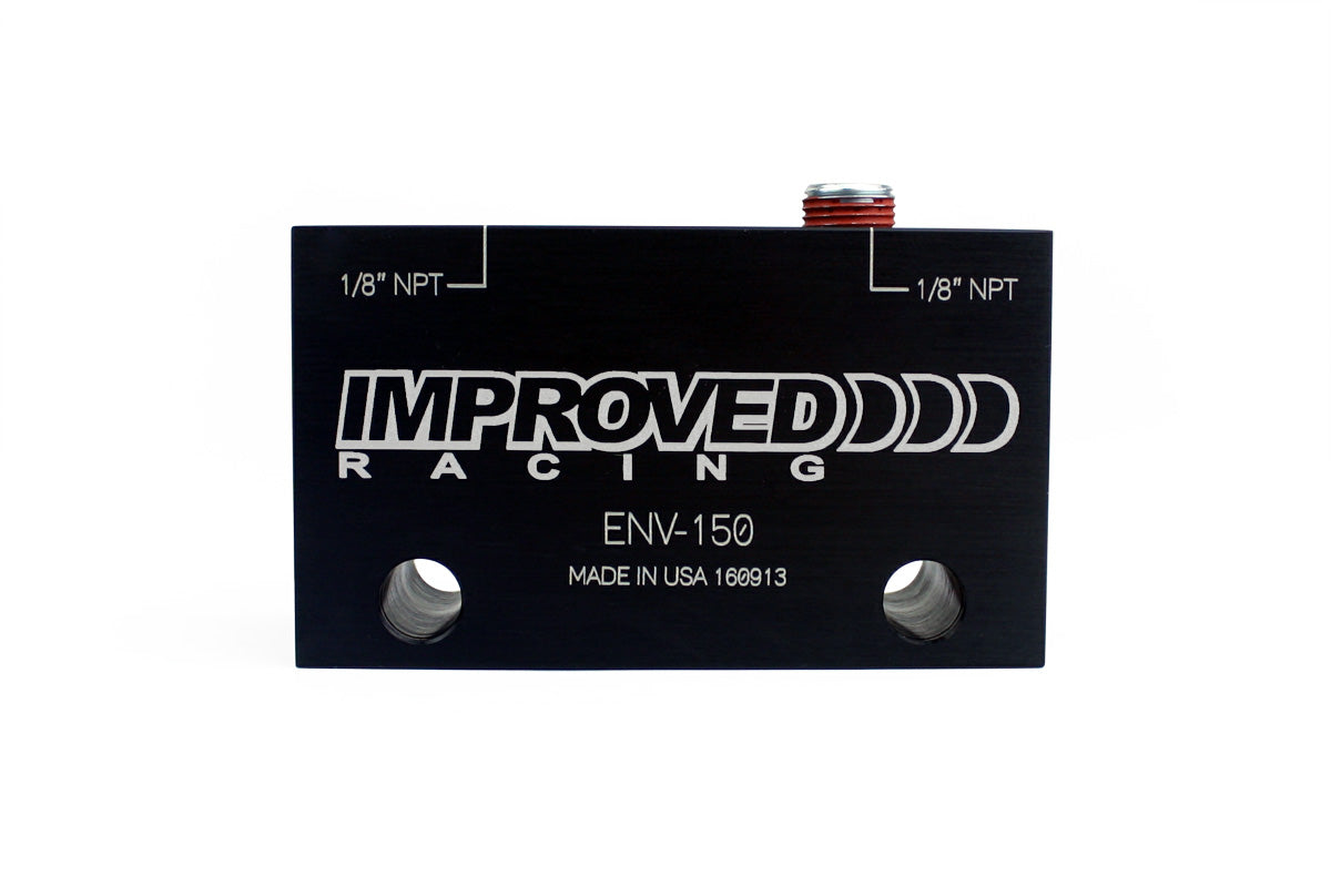 Improved Racing - Inline oil sensor adapter block, two 1/8" NPT sensor ports, -10AN ORB in/out ports
