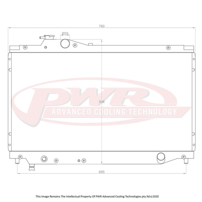 PWR - Toyota Supra JZA80 (1993-1998) 55mm Radiator