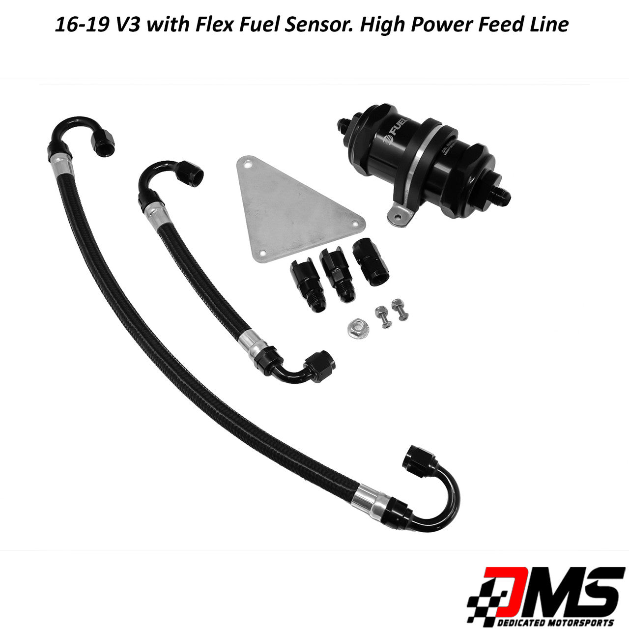 Dedicated Motorsports - 16-19 CTS-V  6 Micron Fuel Filter Kit with High Power Feed Line