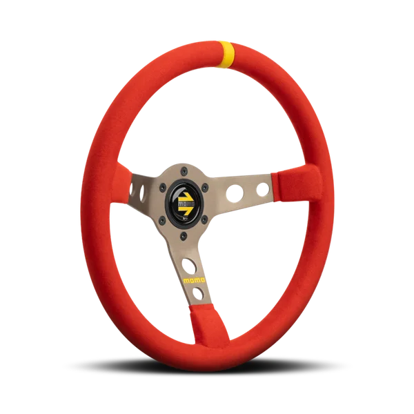 MOMO MOD.07 350 Diam 72 Dish Red Microfiber, Anthracite Anodized Spokes 1 Stripe