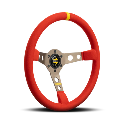 MOMO MOD.07 350 Diam 72 Dish Red Microfiber, Anthracite Anodized Spokes 1 Stripe