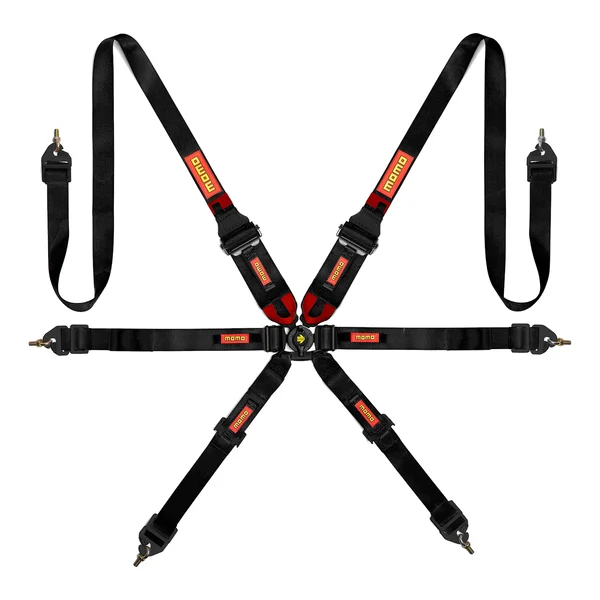 MOMO Corsa Harness 3x3x2 Camlock 6pt Clip In Restraint - Black