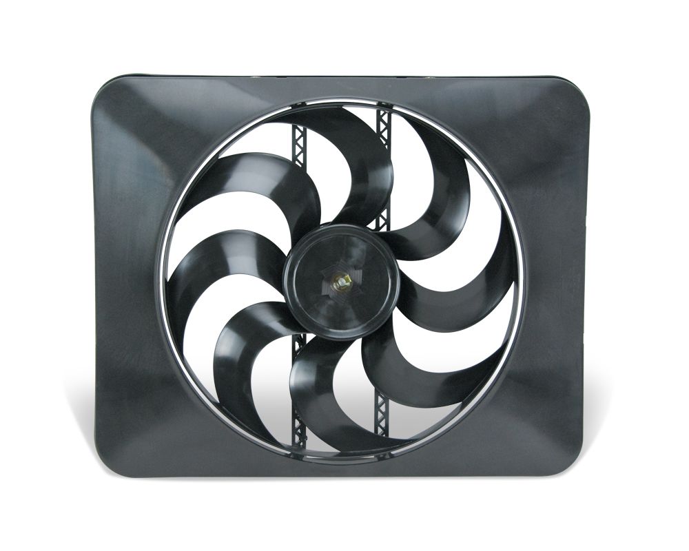 Flex-A-Lite - 15-inch Black Magic Xtreme S-Blade Reversible Electric Fan with Adjustable Thermostat Controller
