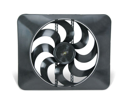 Flex-A-Lite - 15-inch Black Magic Xtreme S-Blade Reversible Electric Fan with Adjustable Thermostat Controller