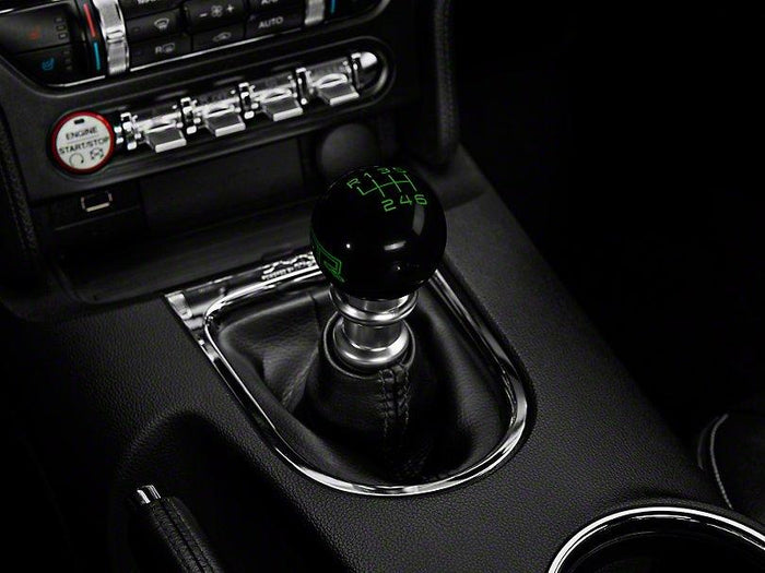 RTR - BLACK SHIFT KNOB - GREEN ENGRAVING (15-23 GT, ECOBOOST, V6)