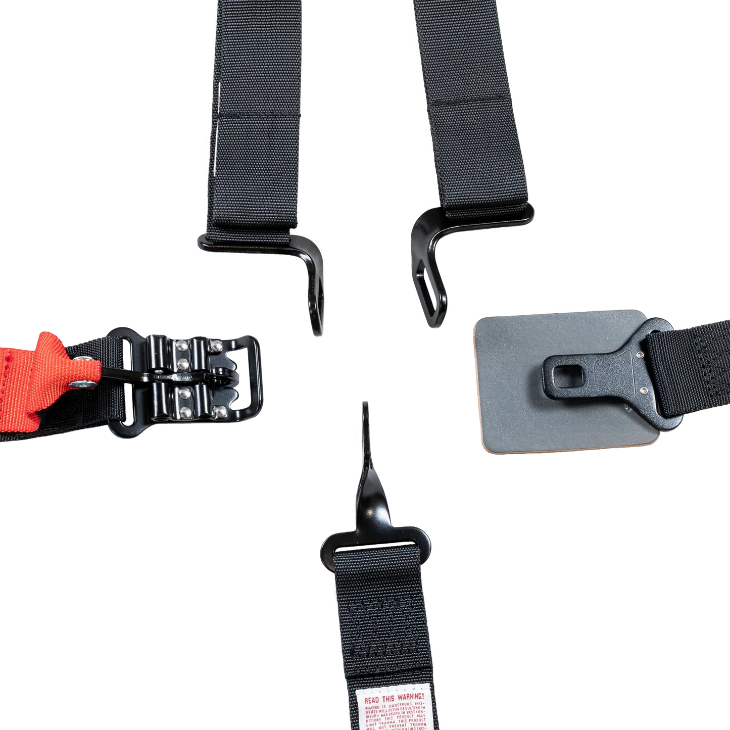 Zamp Race Seat Harness Black 2x2 5 Point Pull Up SFI 16.1