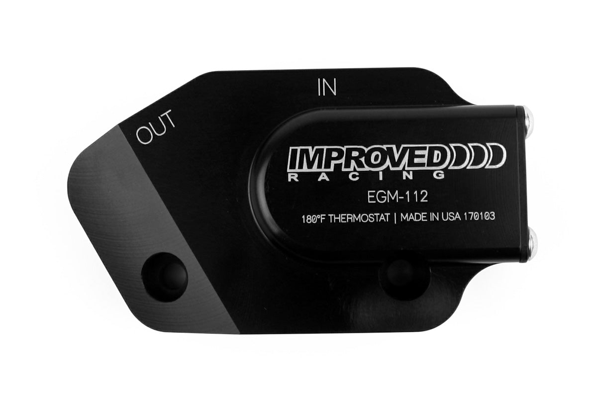 Improved Racing - Oil cooler adapter, low-profile, thermostatic, 200F, GM LS-series engine, rear sump