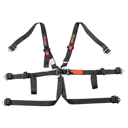 Zamp Race Seat Harness Black 2 Shoulder 2 6 Point Pull Up (In) SFI 16.1