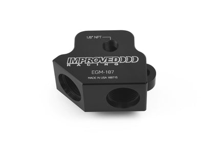 Improved Racing - Oil cooler adapter, GM LS series engine, front sump or rear sump, bottom exit ports