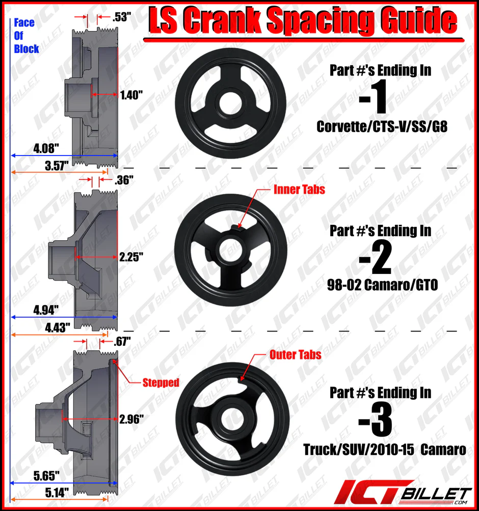ICT Billet -  Low Mount Alternator, Power Steering Pump Brackets Compatible with LS Corvette LSX LS1 LS3 LS2