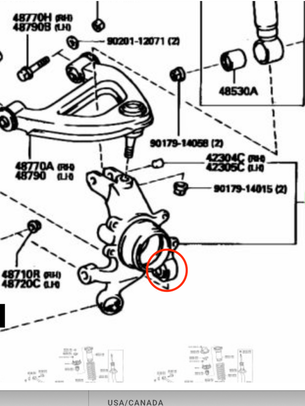 GKTECH - TOYOTA JZX100 REAR KNUCKLE LOWER ARM SPHERICAL BEARING