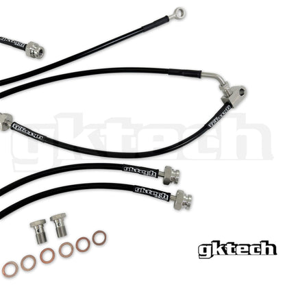 GKTech - Z33 350Z CONJUNTO DE LINHA DE FREIO TRANÇADA (DIANTEIRA E TRASEIRA) (Z33X-BRKE)
