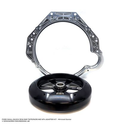 DomiWorks Engineering - FORD SMALL BLOCK 289 302 351C 351W 8HP 70/75/90/95 N63 N74 ADAPTER KIT - MIRRORED STARTER