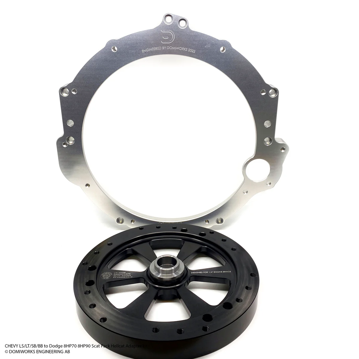 DomiWorks Engineering - CHEVY LS/LT/SB/BB TO DODGE 8HP70 / 8HP90 SCAT PACK HELLCAT ADAPTER KIT
