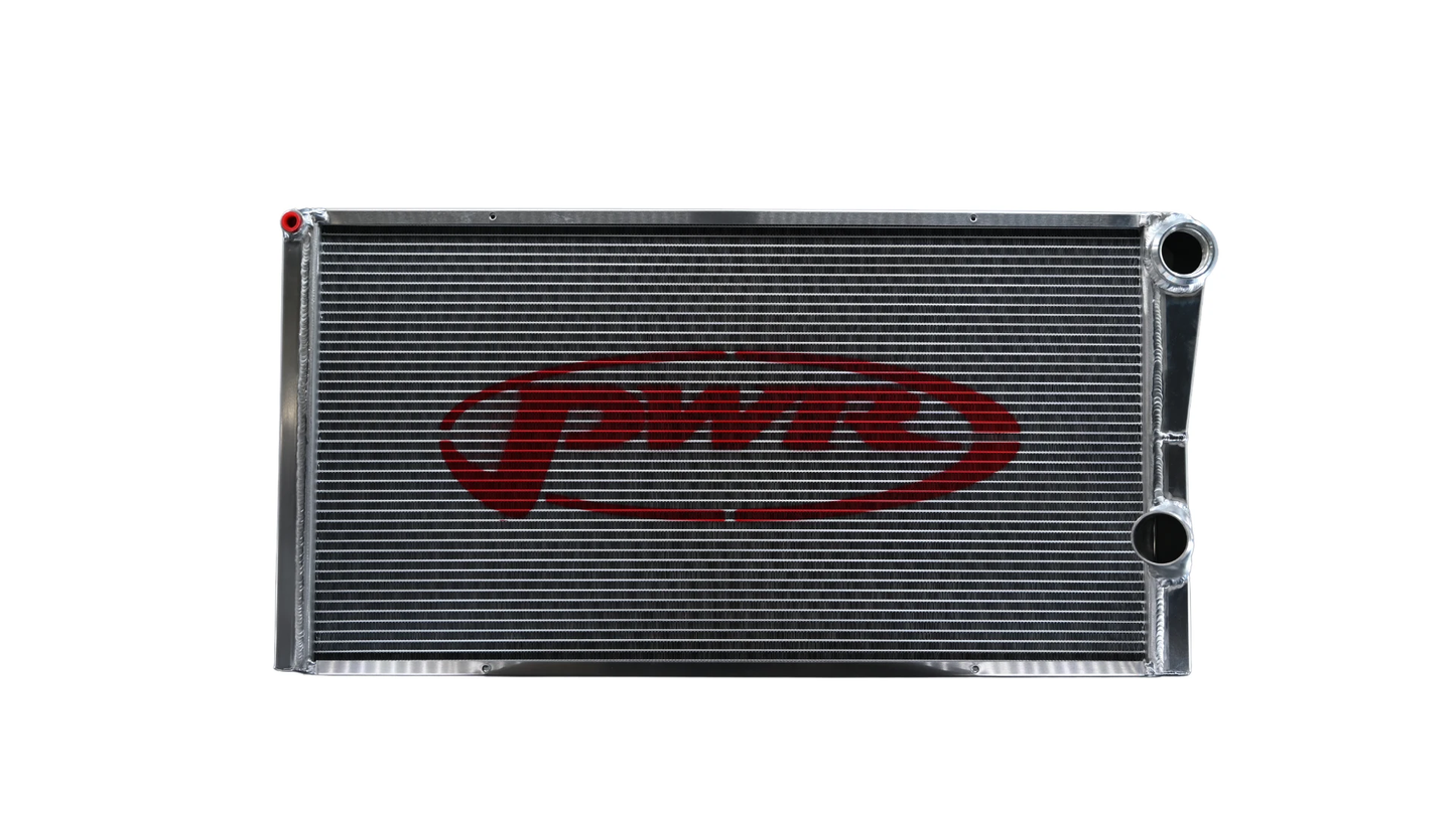 PWR - 55mm Universal Performance Radiator (PWR Closed 31” x 16”) -20 AN Port Inlet, 1-3/4″ High Outlet