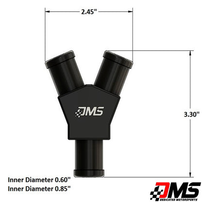 Dedicated Motorsports - Billet Y-Fitting 1" to dual 3/4"