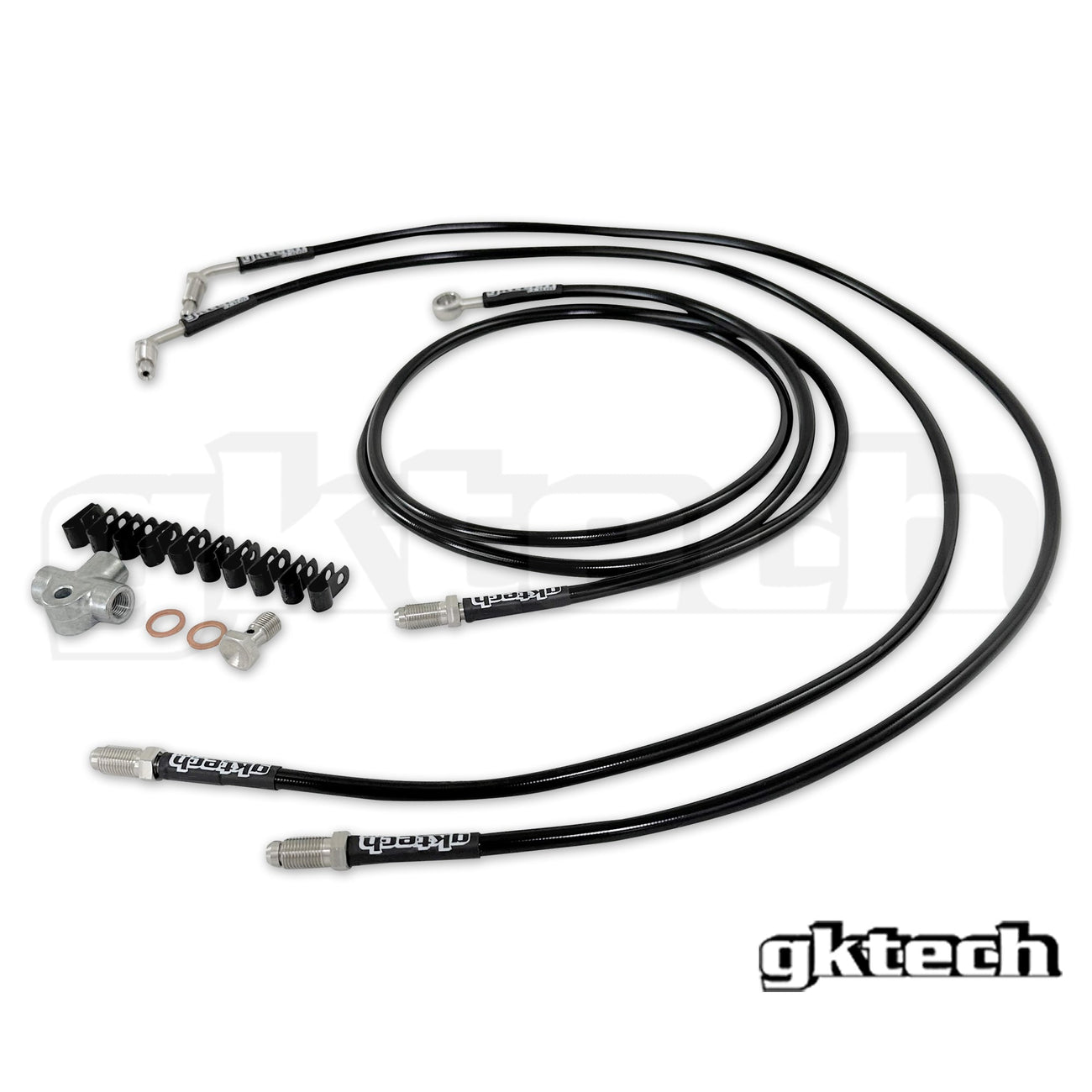GKTech - 240SX/SKYLINE STAND ALONE SS E-BRAKE KIT DE LÍNEA DE FRENO TRENZADO (2POT-LINE)