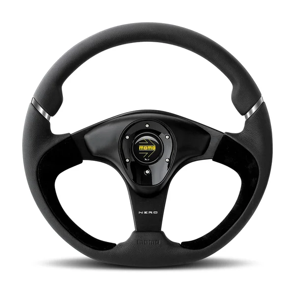 Momo Nero Steering Wheel 350 mm - Black Leather/Suede/Black Spokes